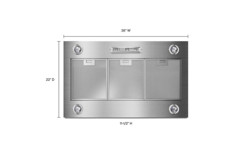 Maytag 36" 585 or 1170 CFM Motor Class Custom Hood Liner - Stainless Steel (UVL6036JSS)