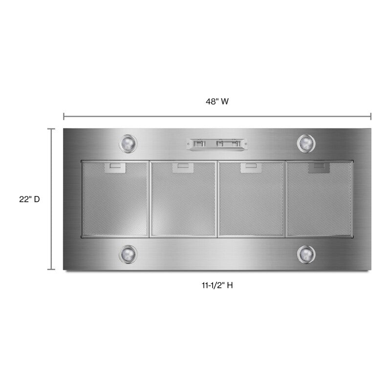 JennAir 48" 585 or 1170 CFM Motor Class Custom Hood Liner - Stainless Steel (UVL6048JSS)