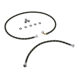 Whirlpool 2' and 5' Black braided steam dryer hose kit with 90-degree elbow, Y-connector, and 5 washers - 1 pack - Black (W10623830)