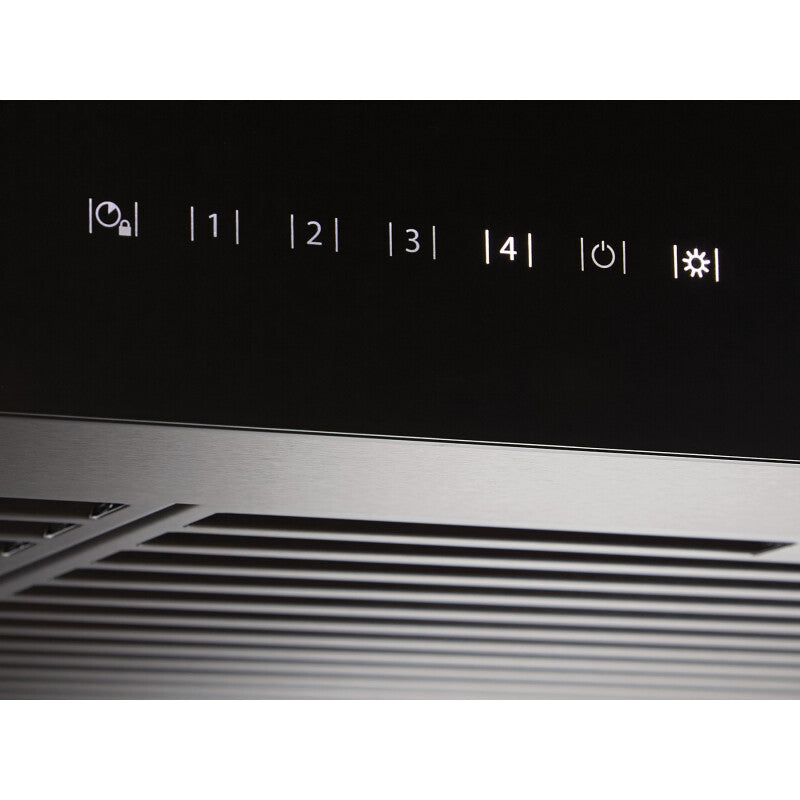 BEST RANGE HOODS 36-INCH 650 MAX BLOWER CFM STAINLESS STEEL CHIMNEY RANGE HOOD WITH PURLED(TM) LIGHT SYSTEM AND BLACK GLASS (WCB3 SERIES) -  (WCB3I36SBB)