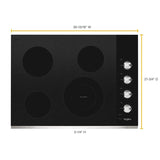 WHIRLPOOL  30-inch Electric Ceramic Glass Cooktop with Dual Radiant Element - Stainless Steel (WCE55US0HS)
