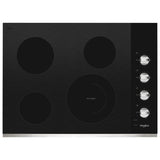 Whirlpool 30-inch Electric Ceramic Glass Cooktop with Dual Radiant Element - Stainless Steel (WCE55US0HS)