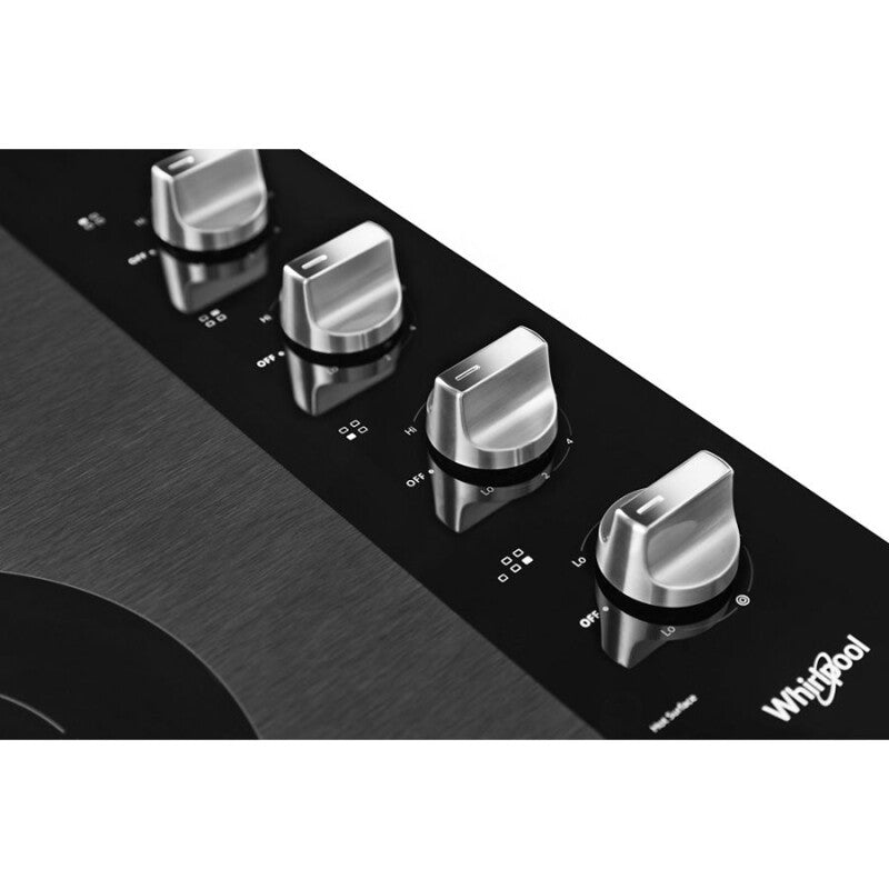 Whirlpool 30-inch Electric Ceramic Glass Cooktop with Dual Radiant Element - Stainless Steel (WCE55US0HS)