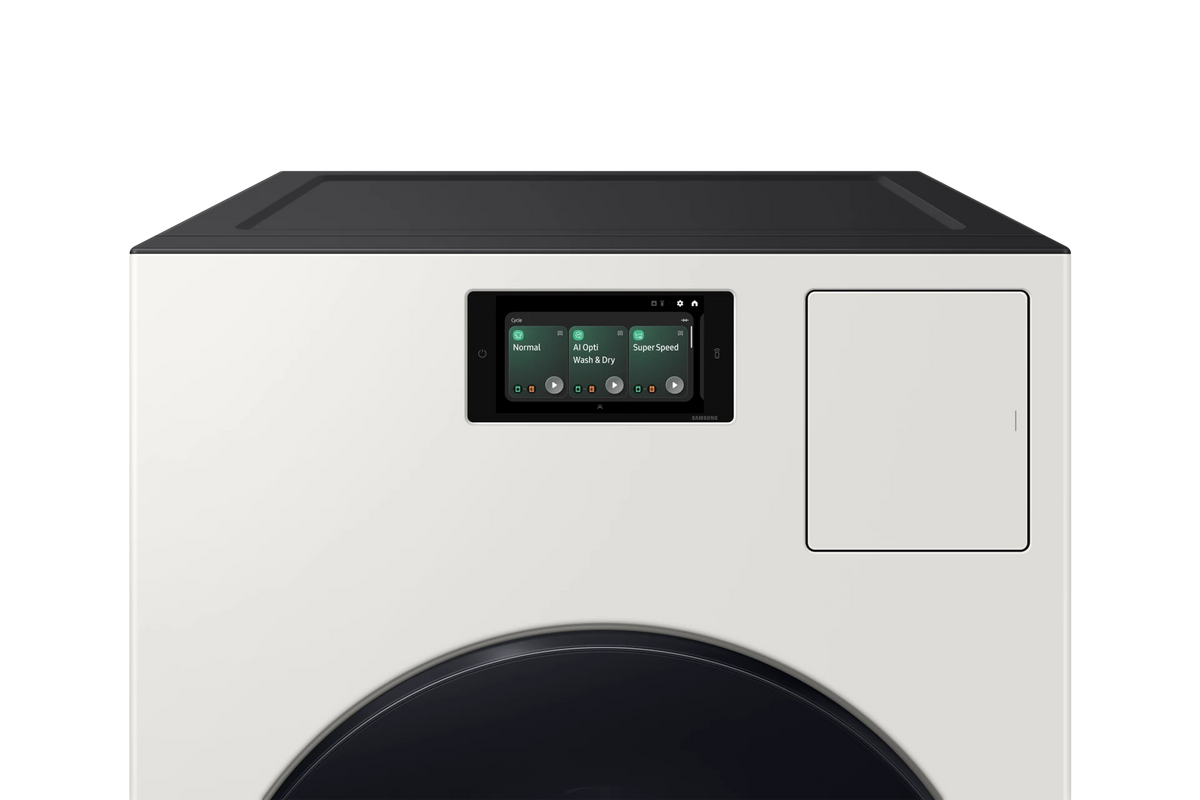SAMSUNG  AI Home 7" LCD Display | AI OptiWash™ and Dry | 5.3 cu.ft. - Ivory (WD53DBA900HYA1)