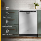 WHIRLPOOL ENERGY STAR® certified dishwasher with 1-Hour Wash cycle - Monochromatic Stainless Steel (WDF520PADM)