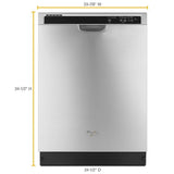 Whirlpool  ENERGY STAR® certified dishwasher with 1-Hour Wash cycle - Monochromatic Stainless Steel (WDF520PADM)