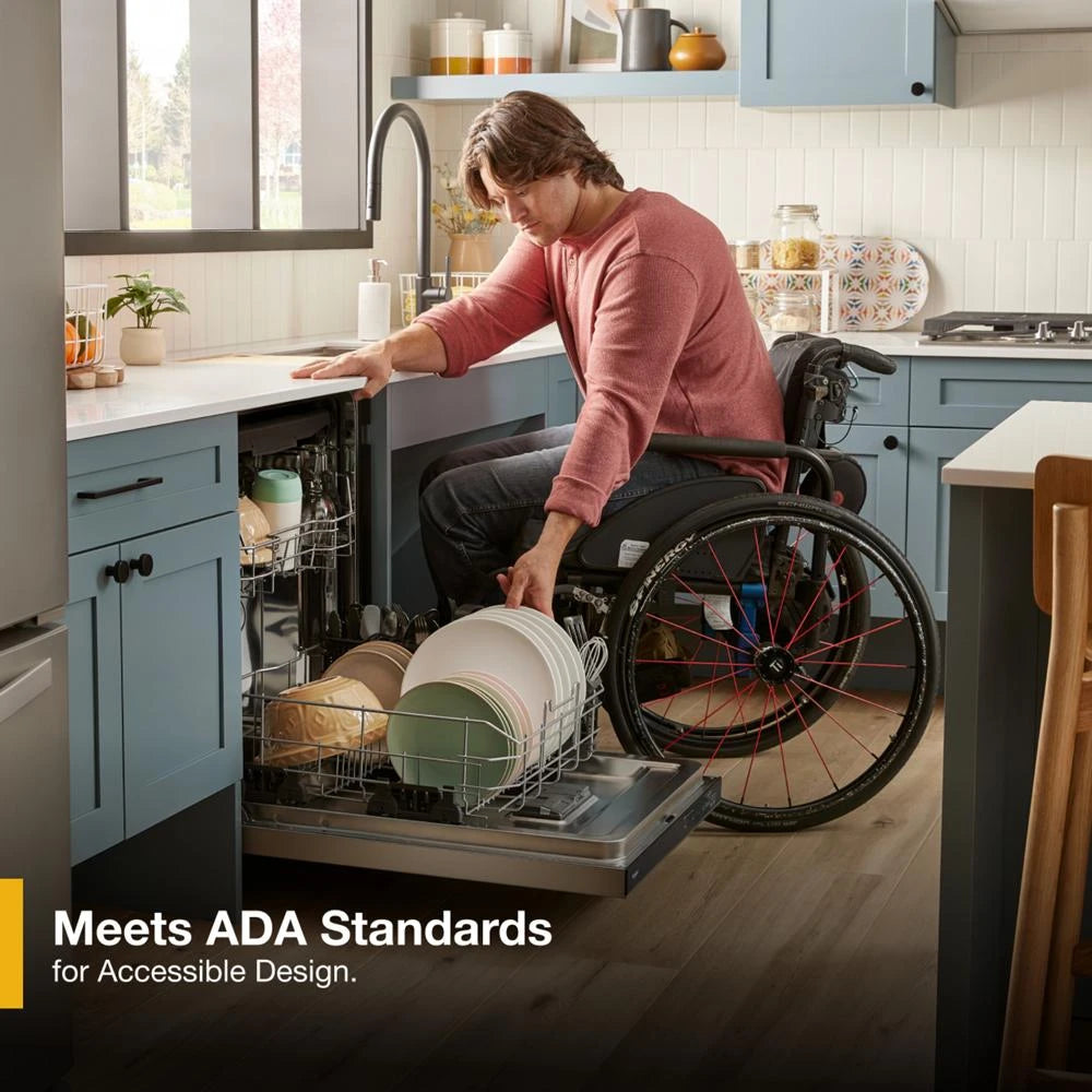 Whirlpool  44 dBA ADA Compliant Dishwasher Flush with Cabinets with 3rd Rack - Fingerprint Resistant Stainless Steel (WDT550SAPZ)