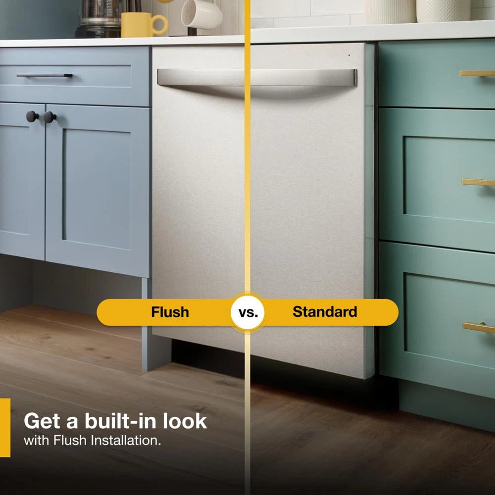 Whirlpool  44 dBA ADA Compliant Dishwasher Flush with Cabinets with 3rd Rack - Fingerprint Resistant Stainless Steel (WDT550SAPZ)