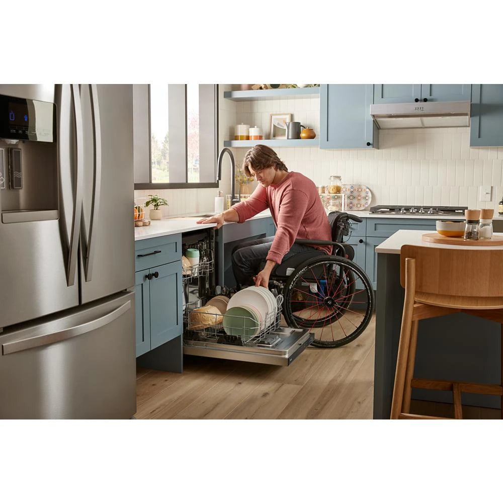WHIRLPOOL  44 dBA ADA Compliant Dishwasher Flush with Cabinets with 3rd Rack - Fingerprint Resistant Stainless Steel (WDT550SAPZ)