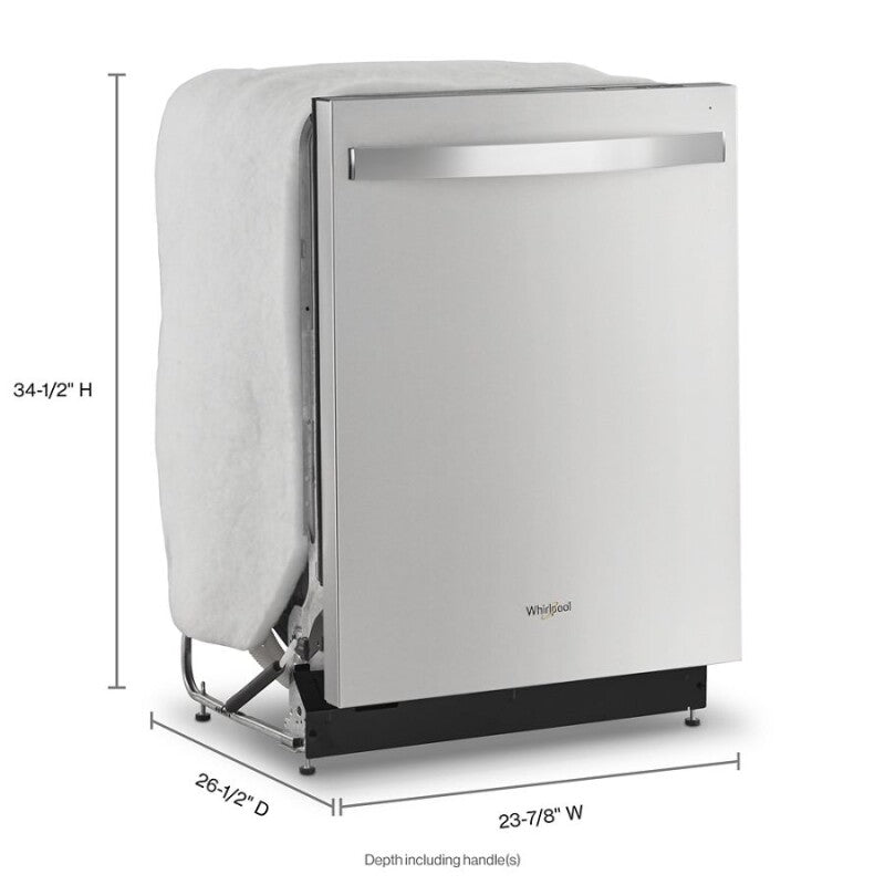 Whirlpool 51 dBA Quiet Dishwasher with 3rd Rack - Fingerprint Resistant Stainless Steel (WDT730HAMZ)
