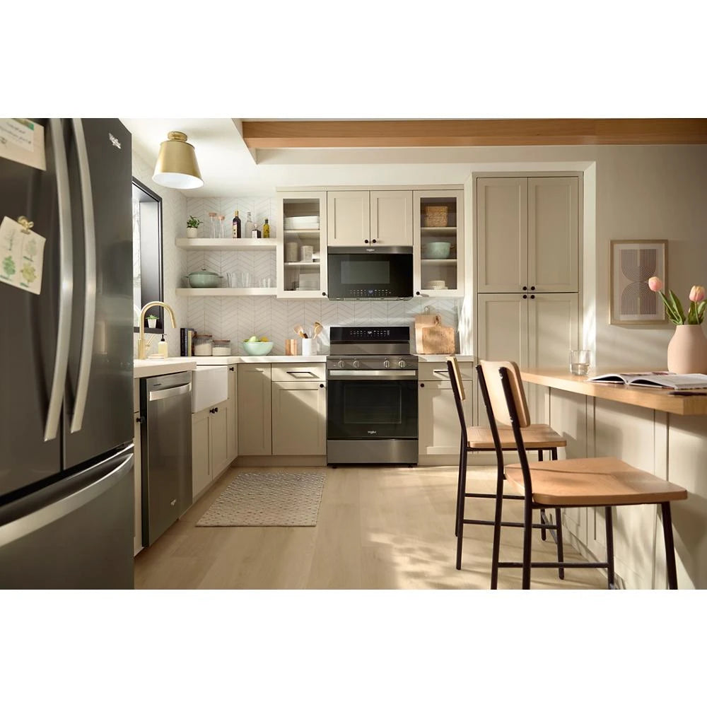 WHIRLPOOL  24” Dishwasher with AI Intelligent Wash - 47 dBA - Print Resist Black Stainless (WDT750SAKV)