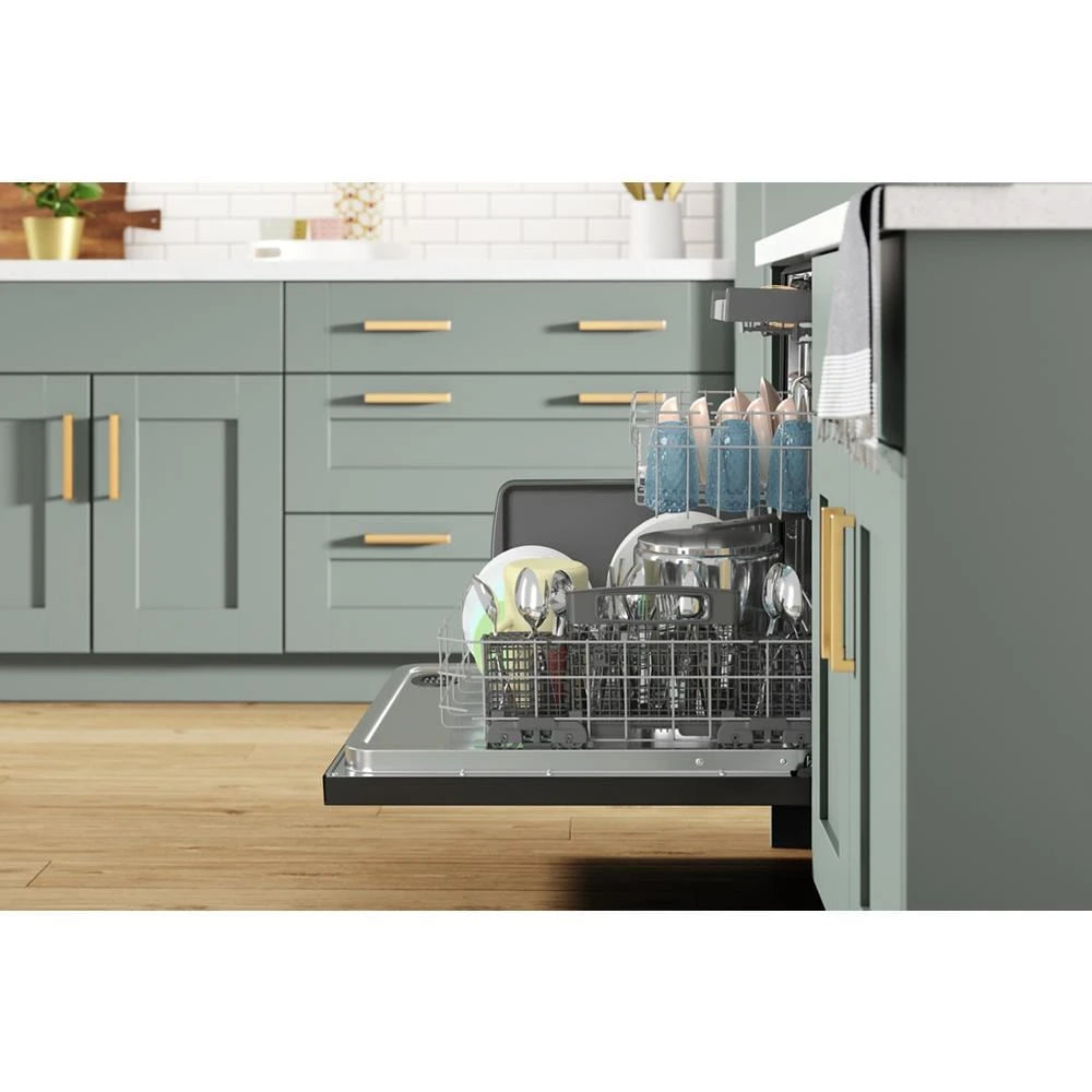 WHIRLPOOL  24” Dishwasher with AI Intelligent Wash - 47 dBA - Print Resist Black Stainless (WDT750SAKV)