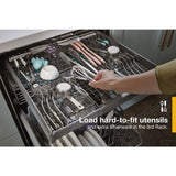 WHIRLPOOL 24” Stainless Steel Dishwasher with AI Intelligent Wash - 47 dBA - Print Resist Black Stainless (WDT750SAKV)