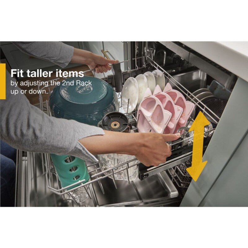 WHIRLPOOL 24” Stainless Steel Dishwasher with AI Intelligent Wash - 47 dBA - Print Resist Black Stainless (WDT750SAKV)
