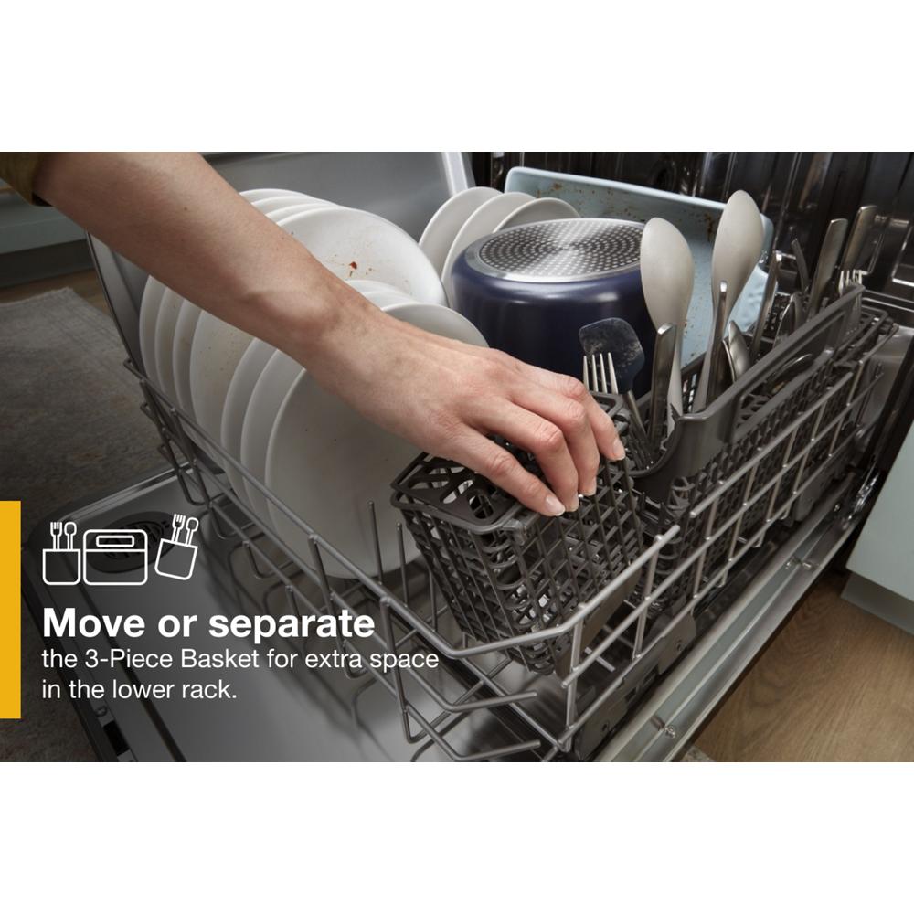 Whirlpool 24” Stainless Steel Dishwasher with AI Intelligent Wash - 47 dBA - Print Resist Black Stainless (WDT750SAKV)