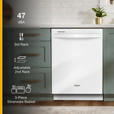 Whirlpool  24” Stainless Steel Dishwasher with AI Intelligent Wash - 47 dBA - White (WDT750SAKW)