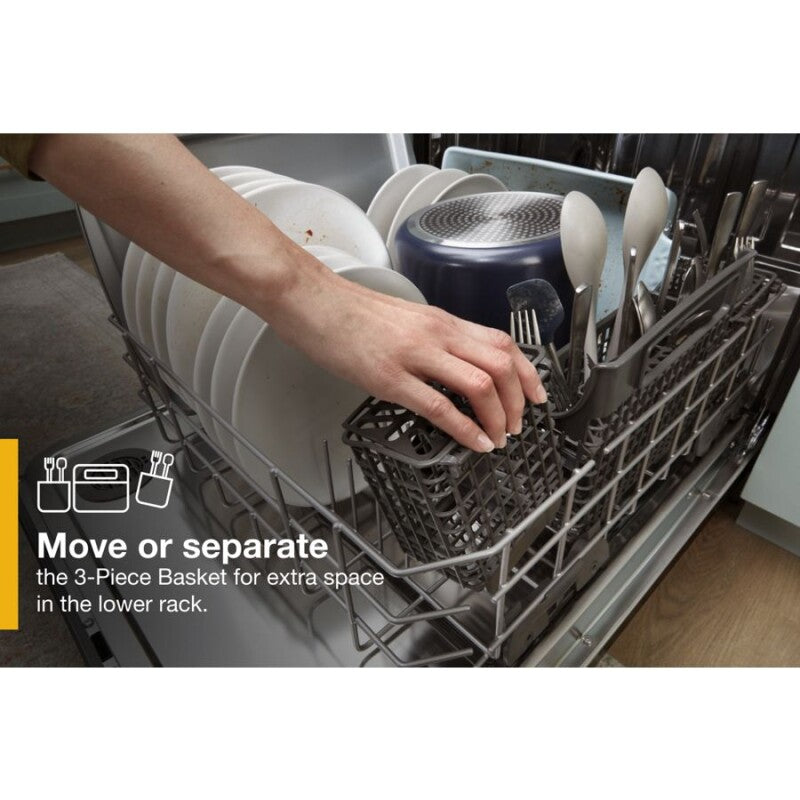 WHIRLPOOL 24” Stainless Steel Dishwasher with AI Intelligent Wash - 47 dBA - Fingerprint Resistant Stainless Steel (WDT750SAKZ)