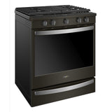 Whirlpool 5.8 cu. ft. Smart Slide-in Gas Range with Air Fry, when Connected - Black Stainless (WEG750H0HV)