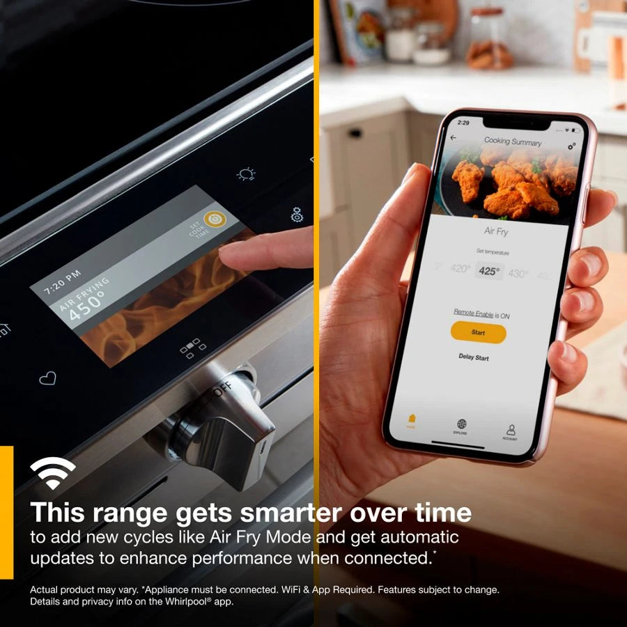 Whirlpool  5.8 Cu. Ft. Smart Slide-in Gas Range With Air Fry, When Connected - Fingerprint Resistant Stainless Steel (WEG750H0HZ)