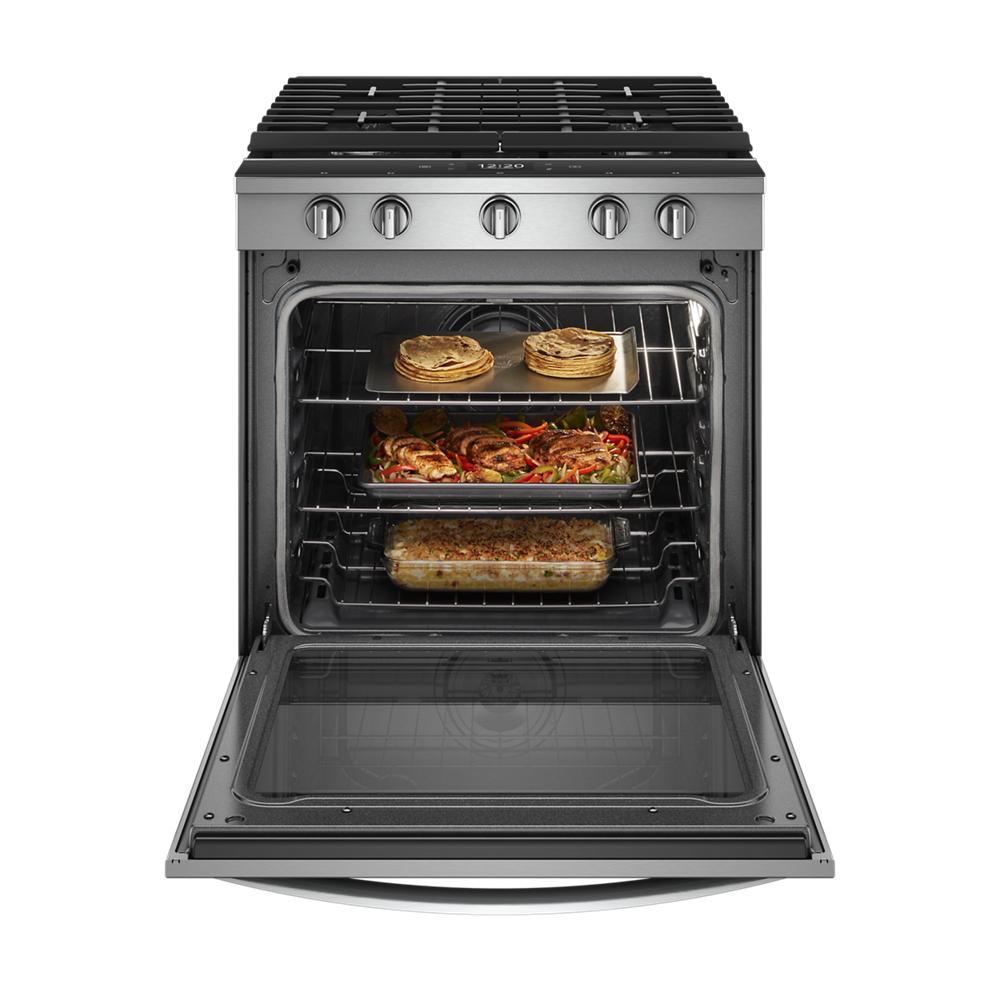 Whirlpool 5.8 cu. ft. Smart Slide-in Gas Range with Air Fry, when Connected - Fingerprint Resistant Stainless Steel (WEG750H0HZ)