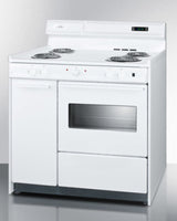 SUMMIT  36" Wide Electric Coil Top Range - White (WEM430KW)