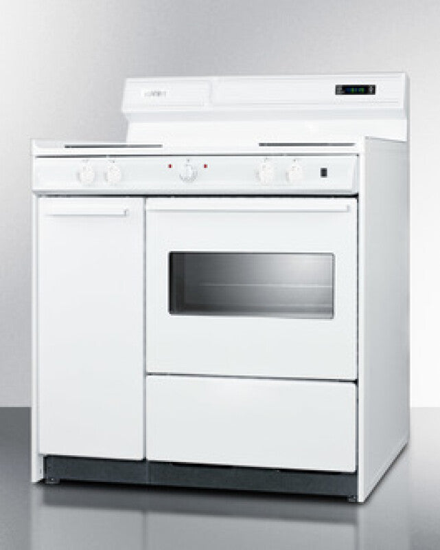 SUMMIT  36" Wide Electric Coil Top Range - White (WEM430KW)