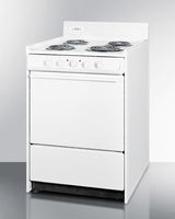 SUMMIT  24" Wide Electric Coil Top Range - White (WEM610)