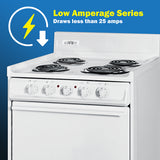 SUMMIT  24" Wide Electric Coil Top Range - White (WEM610)