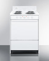 SUMMIT  24" Wide Electric Coil Top Range - White (WEM610)