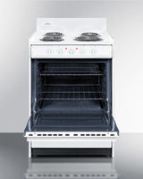 SUMMIT  24" Wide Electric Coil Top Range - White (WEM610)