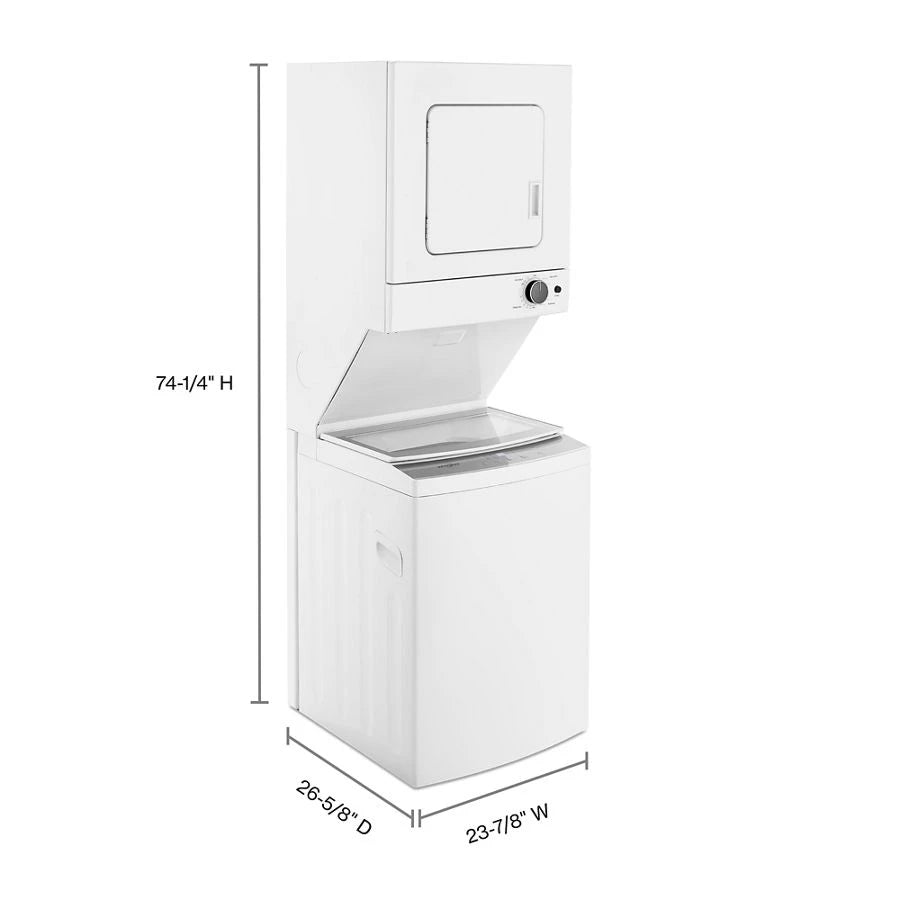 WHIRLPOOL  1.6 cu.ft Electric Stacked Laundry Center 6 Wash cycles and AutoDry™ - White (WET4024HW)