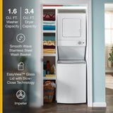 Whirlpool 1.6 cu.ft Electric Stacked Laundry Center 6 Wash cycles and AutoDry™ - White (WET4024HW)
