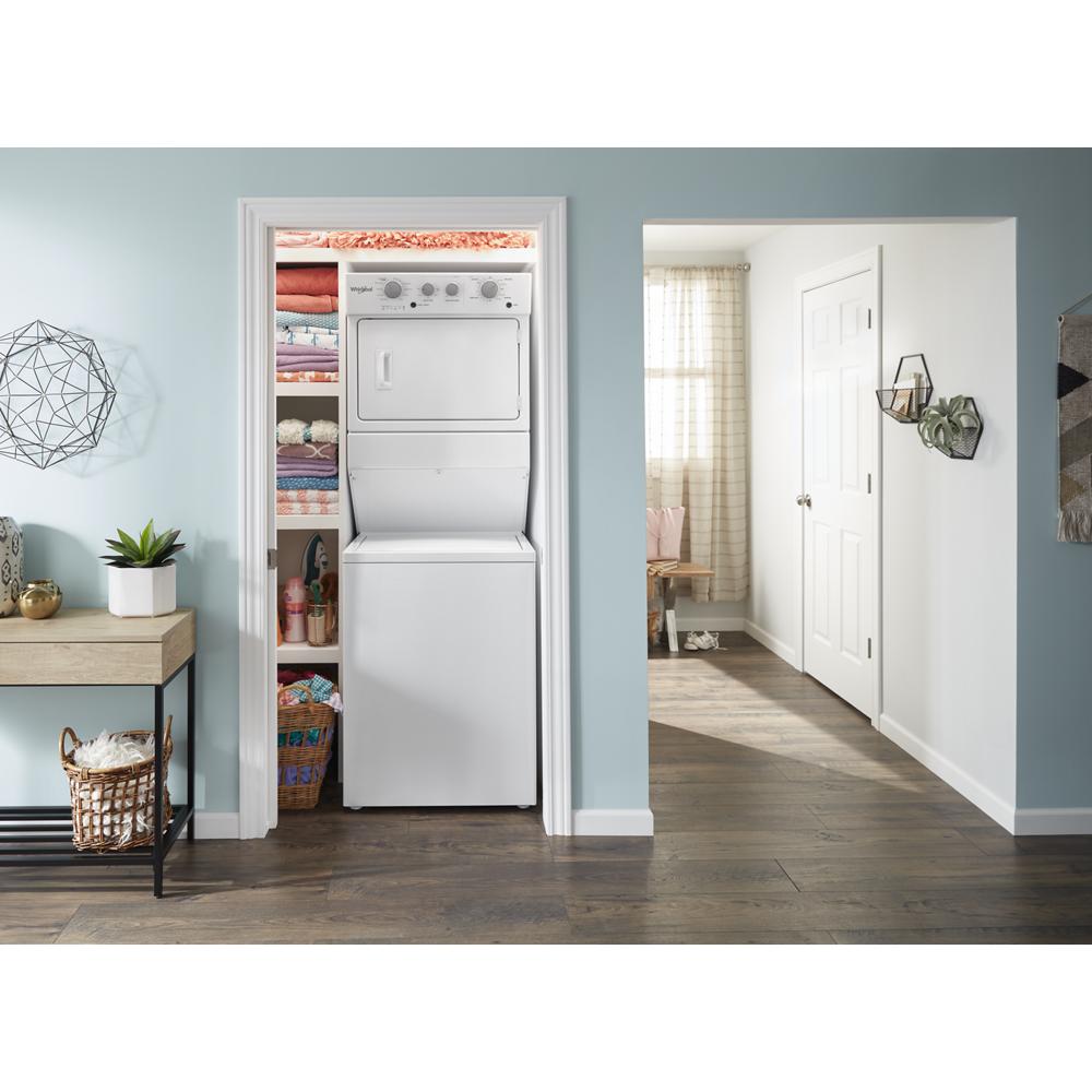 Whirlpool 3.5 cu.ft Electric Stacked Laundry Center 9 Wash cycles and AutoDry - White (WET4027HW)