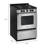 Whirlpool  24-inch Freestanding Gas Range with Sealed Burners - Stainless Steel (WFG500M4HS)