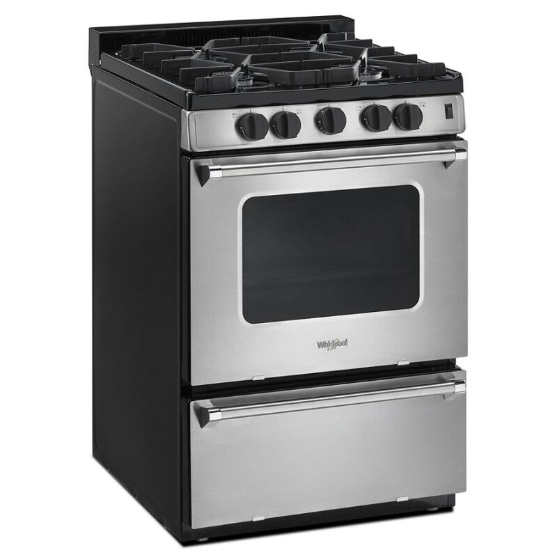 Whirlpool 24-inch Freestanding Gas Range with Sealed Burners - Stainless Steel (WFG500M4HS)