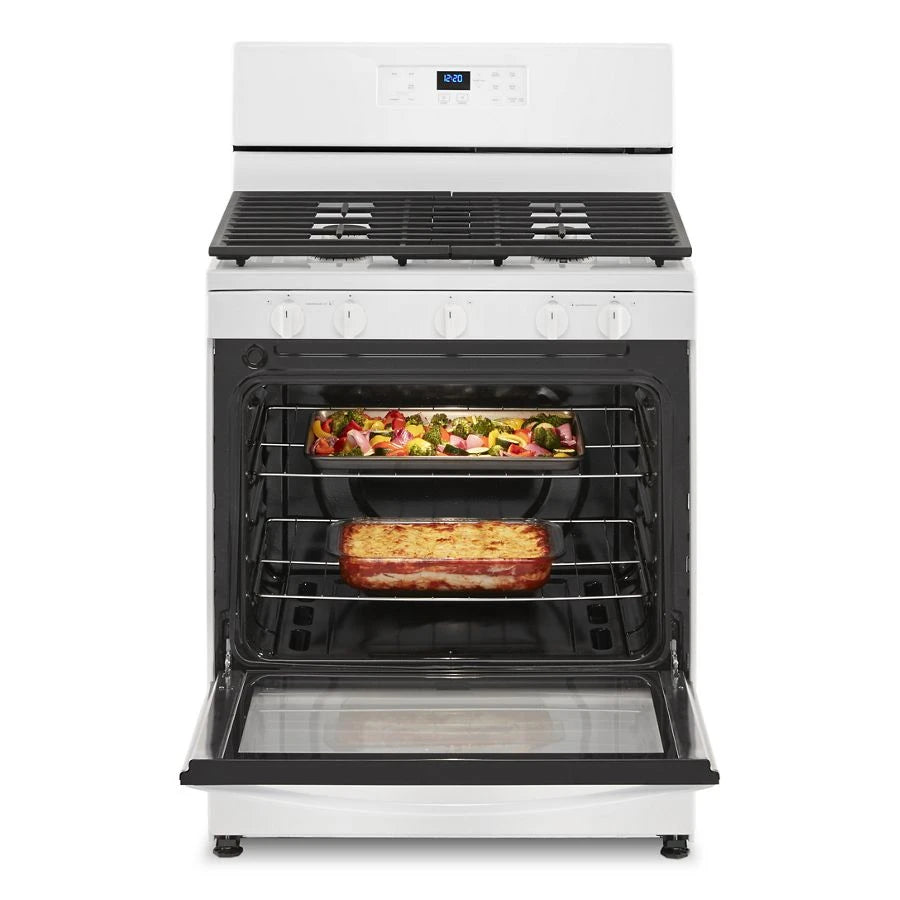 WHIRLPOOL  5.1 Cu. Ft. Freestanding Gas Range with Edge to Edge Cooktop - White (WFG505M0MW)