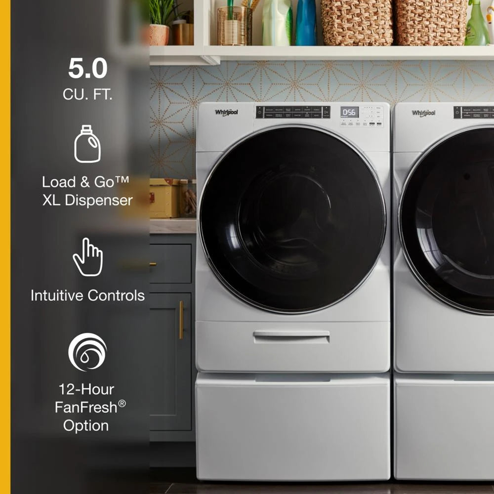 Whirlpool  5.0 cu. ft. Front Load Washer with Load & Go™ XL Dispenser - White (WFW8620HW)