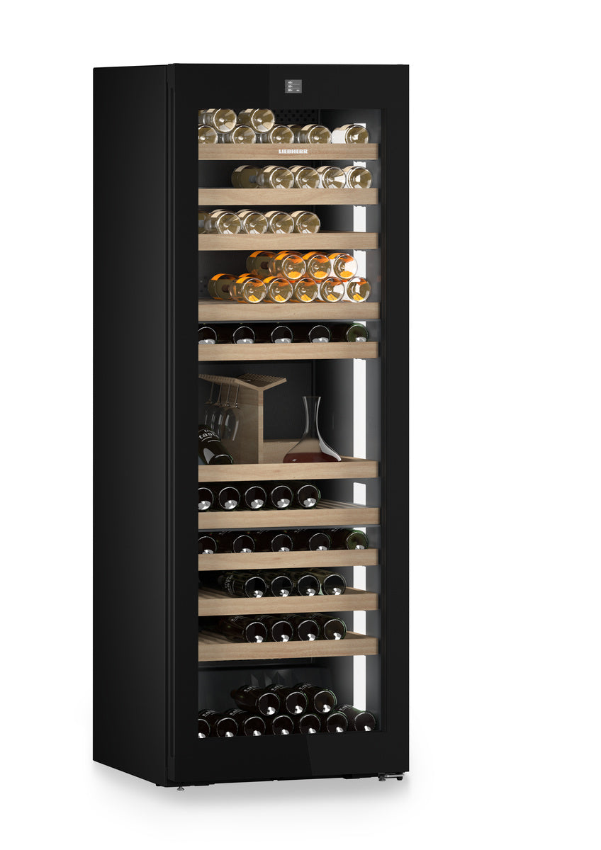 LIEBHERR  Freestanding Wine, Right Hinged - Black Glass (WGB7470)