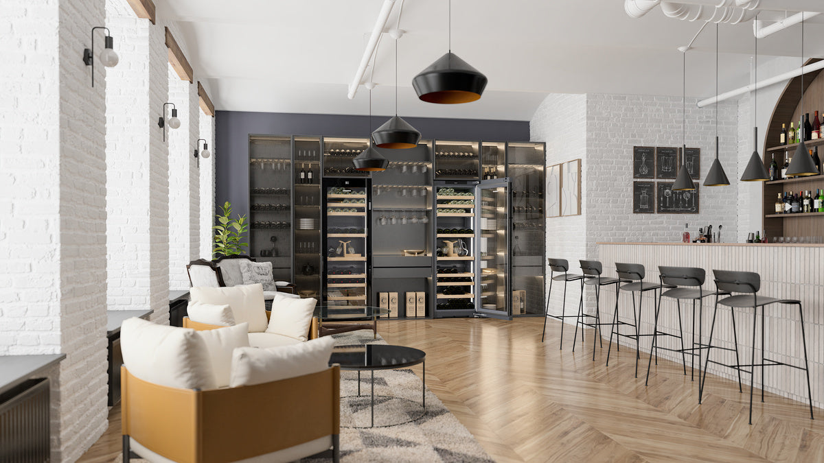 LIEBHERR  Freestanding Wine, Right Hinged - Black Glass (WGB7470)