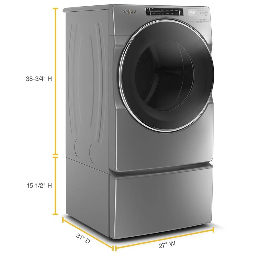 WHIRLPOOL  7.4 cu. ft. Front Load Gas Dryer with Steam Cycles - Chrome Shadow (WGD8620HC)