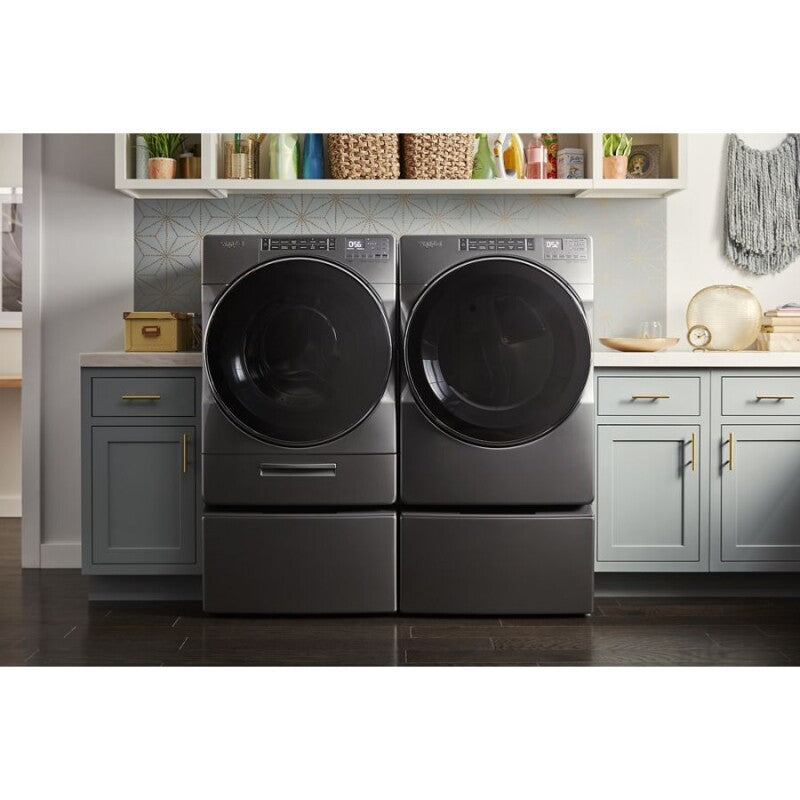 Whirlpool 7.4 cu. ft. Front Load Gas Dryer with Steam Cycles - Chrome Shadow (WGD8620HC)