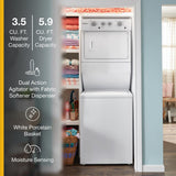 Whirlpool 3.5 cu.ft Gas Stacked Laundry Center 9 Wash cycles and AutoDry - White (WGT4027HW)
