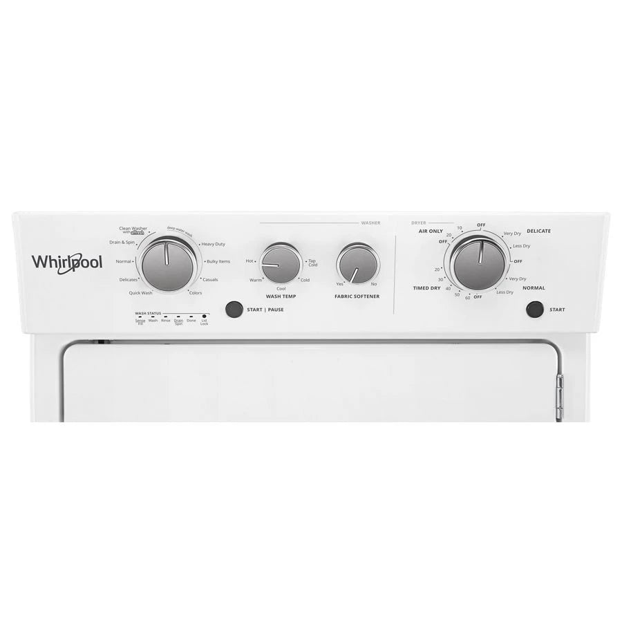 Whirlpool  3.5 cu.ft Gas Stacked Laundry Center 9 Wash cycles and AutoDry™ - White (WGT4027HW)