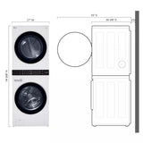 LG Single Unit Front Load LG WashTower™ with Center Control™ 4.5 cu. ft. Washer and 7.4 cu. ft. Gas Dryer - White (WKG101HWA)