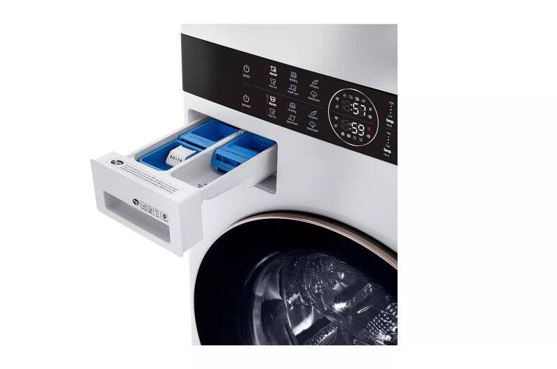 LG Single Unit Front Load LG WashTower™ with Center Control™ 4.5 cu. ft. Washer and 7.4 cu. ft. Gas Dryer - White (WKG101HWA)