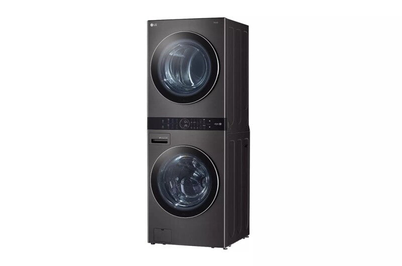 LG  Single Unit Front Load Washtower™ With Center Control™ 4.5 Cu. Ft. Washer And 7.4 Cu. Ft. Gas Dryer - Black Steel (WKGX201HBA)