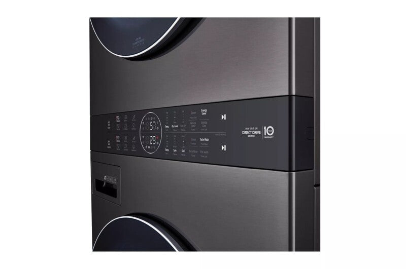 LG  Single Unit Front Load Washtower™ With Center Control™ 4.5 Cu. Ft. Washer And 7.4 Cu. Ft. Gas Dryer - Black Steel (WKGX201HBA)