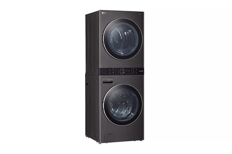 LG Single Unit Front Load LG WashTower™ with Center Control™ 4.5 cu. ft. Washer and 7.4 cu. ft. Gas Dryer - Black (WKGX201HBA)