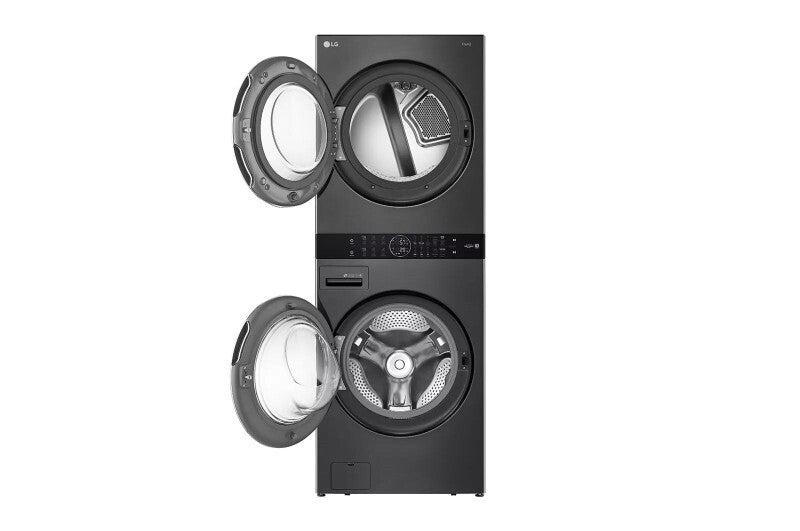 LG Single Unit Front Load LG WashTower™ with Center Control™ 4.5 cu. ft. Washer and 7.4 cu. ft. Gas Dryer - Black (WKGX201HBA)
