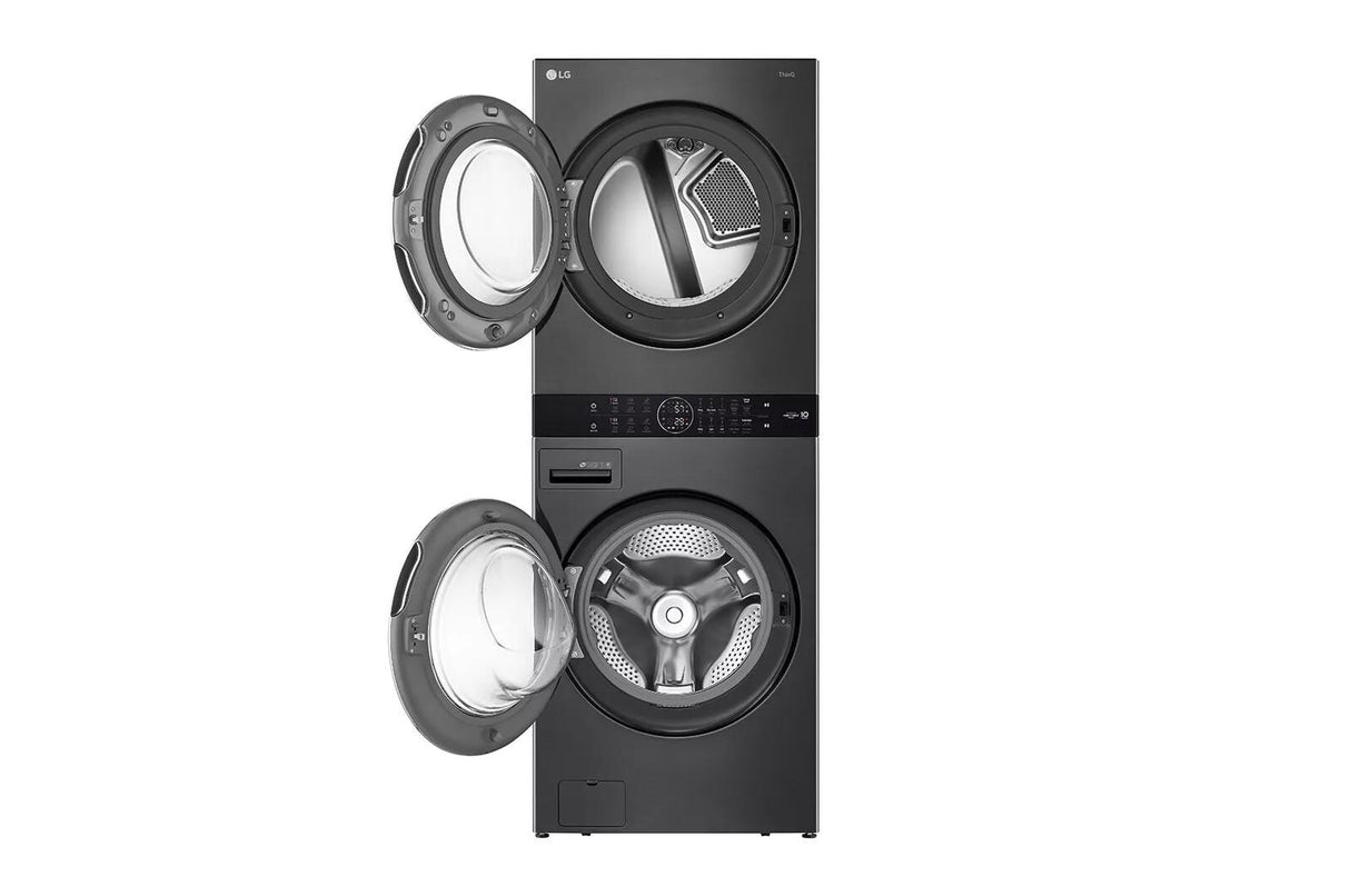 LG Single Unit Front Load LG WashTower™ with Center Control™ 4.5 cu. ft. Washer and 7.4 cu. ft. Gas Dryer - Black (WKGX201HBA)